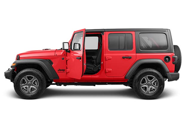 Red rental Jeep